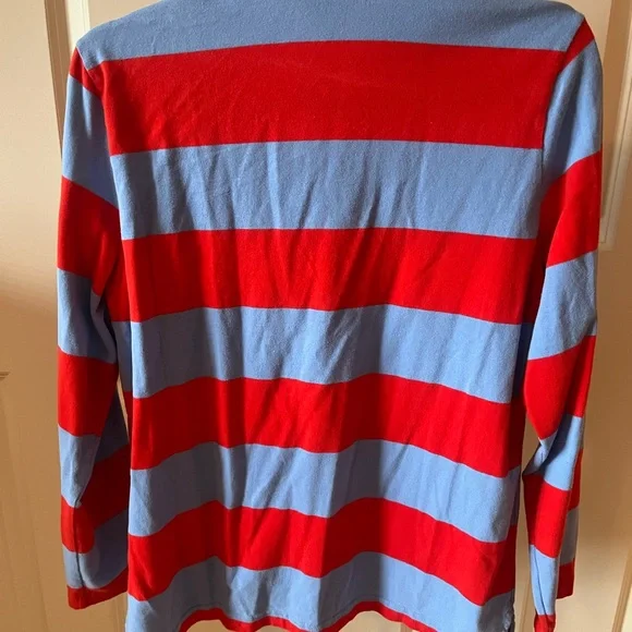 J.Crew coral and blue Striped Shirt - Picture 2 of 3